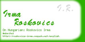 irma roskovics business card